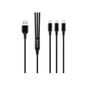 OBAL:ME 3v1 AllConnect Fast Charge USB-A/USB-C, Lightning, Micro-USB Kabel 1.2m Black