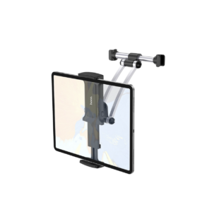 HOCO CA62 Handsome držák na telefon a tablet na opěrku hlavy do auta – stříbrno-černý