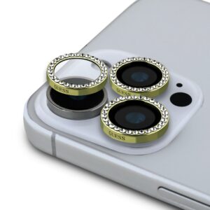 Guess Fixed Glitter Ochrana Čoček pro iPhone 16 Pro/16 Pro Max Gold