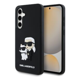 Karl Lagerfeld 3D Rubber Karl and Choupette Zadní Kryt pro Samsung Galaxy S24 FE Black