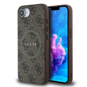 Guess PU Leather 4G Colored Ring MagSafe Zadní Kryt pro iPhone 16e/17e Brown