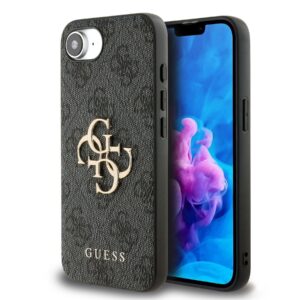 Guess PU 4G Metal Logo Zadní Kryt pro iPhone 16e/17e Grey