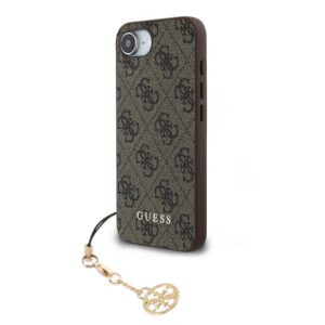 Guess 4G Charm Zadní Kryt pro iPhone 16e/17e Tone on Tone Brown