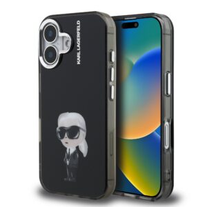 Karl Lagerfeld IML Aquarelle Karl Zadní Kryt pro iPhone 16 Black