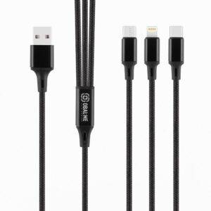 OBAL:ME 3v1 AllConnect Fast Charge USB-A/USB-C, Lightning, Micro-USB Kabel 1.2m Black