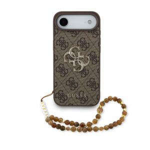 Guess PU 4G Metal Logo Strap Zadní Kryt pro iPhone Air Brown