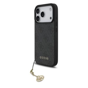 Guess 4G Charm MagSafe Zadní Kryt pro iPhone 17 Pro Tone on Tone Grey