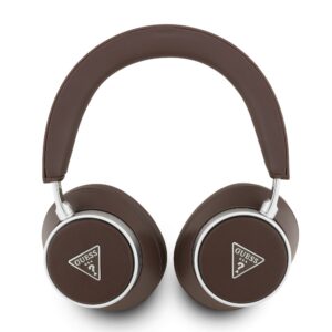 Guess PU Saffiano Triangle Logo ENC Bezdrátová Sluchátka Brown