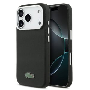 Lacoste PVC Iconic Petit Pique Metal Logo MagSafe Zadní Kryt pro iPhone 17 Pro Black