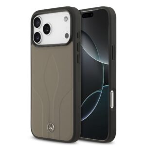 Mercedes Leather The Move MagSafe Zadní Kryt pro iPhone 17 Pro Max Taupe