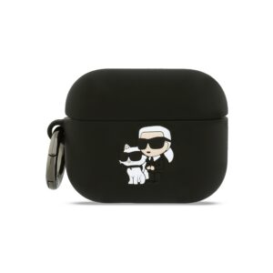 Karl Lagerfeld 3D Logo NFT Karl and Choupette Silikonové Pouzdro pro AirPods Pro 3 Black