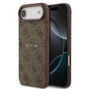 Guess PU Leather 4G Colored Ring MagSafe Zadní Kryt pro iPhone Air Brown