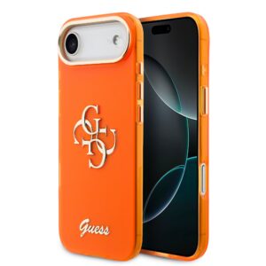 Guess IML 4G Script Metal Logo Zadní Kryt pro iPhone Air Orange
