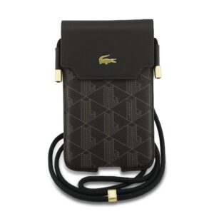 Lacoste PVC Blend Monogram Metal Logo Kapsa na Telefon XL Brown