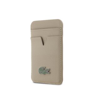 Lacoste PU Iconic Petit Pique MagSafe Peněženka Taupe