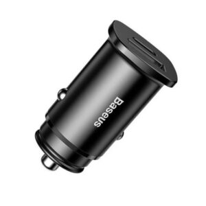 Baseus Square Metal Series Nabíječka do Auta USB-C/USB-A 30W Black