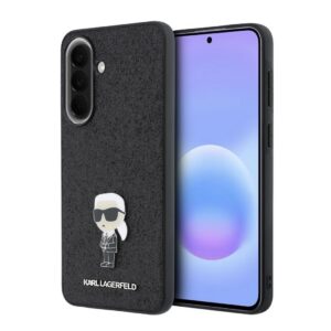 Karl Lagerfeld Fixed Glitter Metal Ikonik Zadní Kryt pro Samsung Galaxy A57 Black