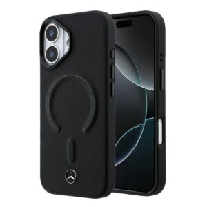 Mercedes PU Leather 3D MagSafe Zadní Kryt pro iPhone 17 Black