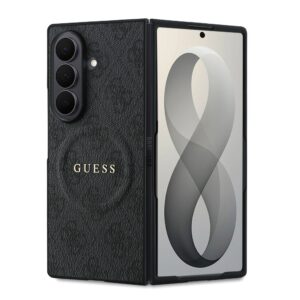 Guess PU Leather 4G Magnetic Zadní Kryt pro Samsung Galaxy Z Fold 8 Ultra Black
