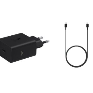 EP-T6010NBE + EP-DA705BBE Samsung USB-C 60W Cestovní nabíječka + USB-C/USB-C Datový Kabel 3A Black (OOB Bulk)