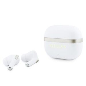 Guess Gold Line Glossy Finish TWS Bezdrátová Sluchátka White