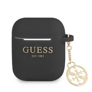 Guess 4G Charm Silikonové Pouzdro pro AirPods 1/2 Black