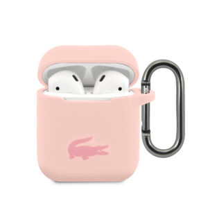Lacoste Liquid Silicone Glossy Printing Logo Pouzdro pro Airpods 1/2 Pink