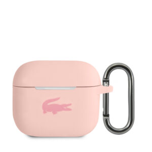Lacoste Liquid Silicone Glossy Printing Logo Pouzdro pro Airpods 3 Pink