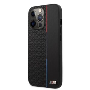 BMW PU Triangles Tricolor Line Zadní Kryt pro iPhone 13 Pro Max Black