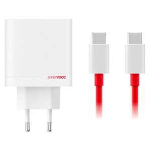 OnePlus SUPERVOOC 80W GaN Dual USB-A + USB-C Cestovní Nabíječka + USB-C/USB-C Kabel  White