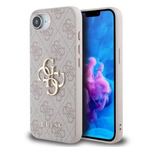 Guess PU 4G Metal Logo Zadní Kryt pro iPhone 16e/17e Pink