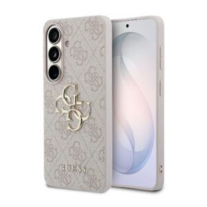 Guess PU 4G Metal Logo Zadní Kryt pro Samsung Galaxy S26+ Pink