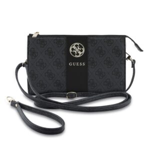 Guess PU 4G Stripe Metal Logo Kabelka na Telefon Black