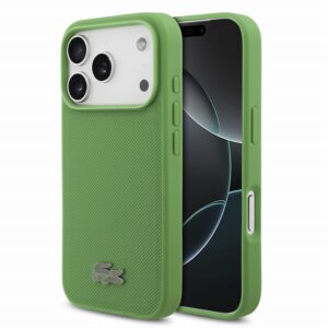 Lacoste PVC Iconic Petit Pique Metal Logo MagSafe Zadní Kryt pro iPhone 18 Pro Estragon