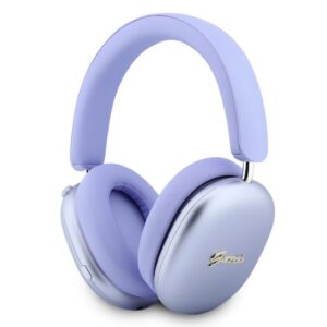 Guess Metallic Script Logo ENC Bezdrátová Sluchátka Purple
