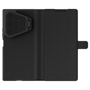 Nillkin Qin Book Prop Silicone Leather Magnetic Pouzdro pro Samsung Galaxy Z Fold 8 Ultra Black