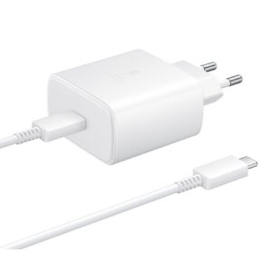 EP-TA845EWE + EP-DW767JWE Samsung 45W Cestovní nabíječka + USB-C/USB-C Datový Kabel White (OOB Bulk)
